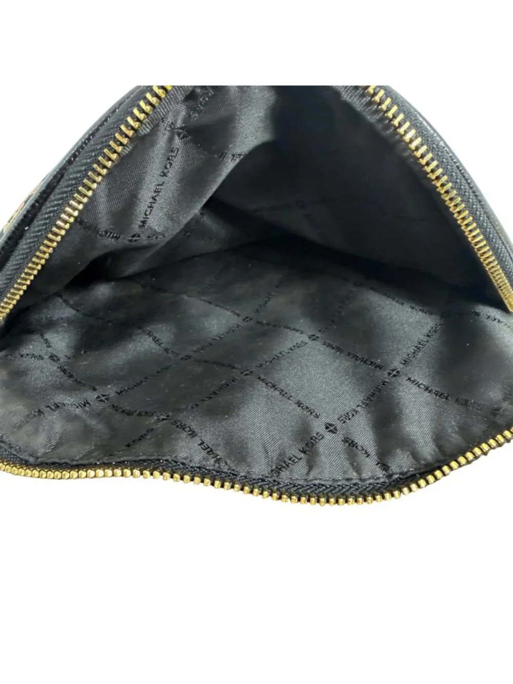 MICHAEL KORS Women's Abbey MK Signature Coated Canvas Backpack Beige Black Gold